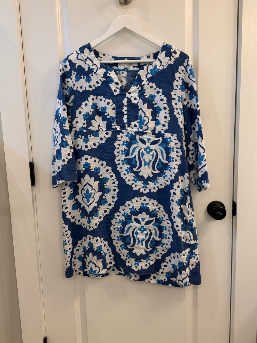 Boden Blue and White Medallion Tunic Dress
